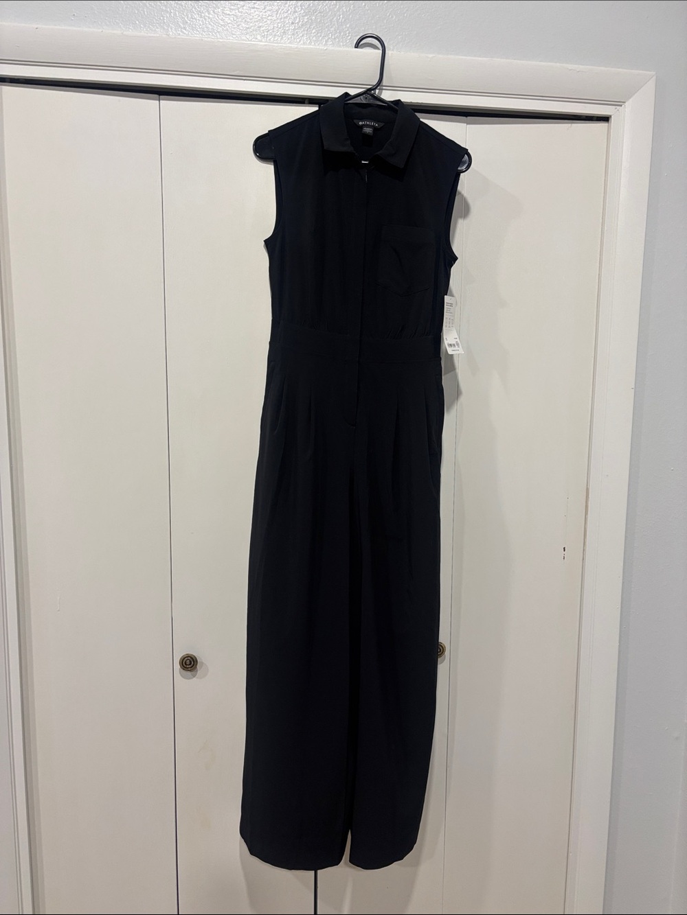 Athleta Sleeveless Black Jumpsuit with Collar